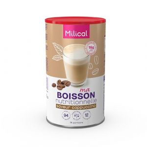 Boisson Chaude Di&eacute;t&eacute;tique | Saveur Cappuccino | Pot de 420g | Perte de Poids | Hyperprot&eacute;in&eacute;e et Hypocalorique | Laboratoire Milical (Cappuccino) (Ma Sant&eacute;, neuf)