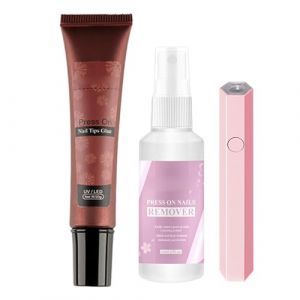 Colle gel pour ongles &agrave; presser, gel de colle &agrave; ongles solide | Colle &agrave; ongles solide et forte,Colle &agrave; ongles solide et douce, Spray dissolvant pour faux ongles, colle &agrave; pression pour usage domestique (mooperd, neuf)