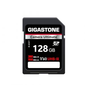 [5 Ans Récupération de données Gratuite] GIGASTONE UHS-II V60 128Go Carte SD, Camera Ultimate, Vitesse jusqu'à 280 Mo/s, pour Canon Nikon Sony Pentax Kodak Olympus Panasonic avec 1 Mini étui (Gigastone Pro, neuf)