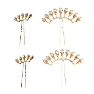 DECORNIJIA 4pièces Épingles Cheveux Perles Rétro Accessoires Chinois Pour Hanfu Pique Cheveux Et Élégant Bijoux Tête Oriental Pour Femmes (ZhiLight, neuf)
