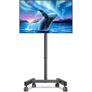 Perlegear Support TV roulettes Support TV Pied sur roulettes Mobile Meuble TV Chariot pour Television de 13-43 Pouces-LCD/LED/Incurv&eacute;s,Support TV Pied sur roulettes Supporte 20 kg, Max VESA 200x200mm (BSQ Technology EU, neuf)