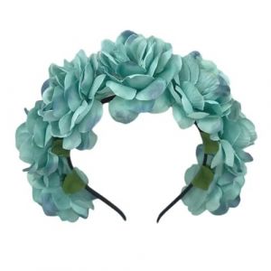 Fausse fleur d&eacute;cor couronne bandeau Imitation Rose fleur bandeau fleur couronne casque Pour femmes filles accessoires de cheveux(Color6) (Q2001Hc, neuf)