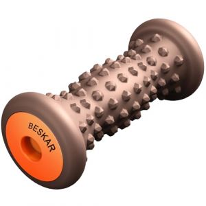 Rouleau Massage Pied pour la Voûte Plantaire - Acupression Réflexologie Masseur pieds Dur en Silicone pour la Fasciite Plantaire Récupération et Muscles Tendus Noeuds (Le Brun) (BESKAR, neuf)