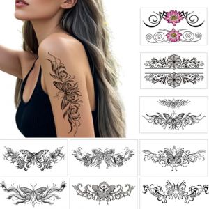 9 Feuilles Sexy Tatouage Autocollants Grande Taille Papillon ImperméAble Tatouage Temporaire Taille Adulte Tatouage Couverture Lotus Faux Tatouage Femmes Tatouage Abdominal Femmes Et Filles (Aivoch Direct, neuf)