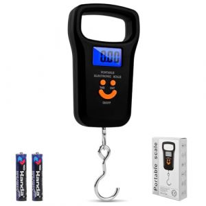 Balance de Pêche, 110 lb / 75KG Pèse-Bagages Suspendu Balance de Pêche, avec Écran LCD, Mesure Précise, et 4 Unités de Pesée, pour Pêche, Pese Valise, Voyage, Usage (NECUNDASHOP, neuf)