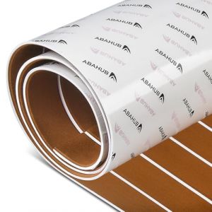 Abahub Revêtement Bateau Moquette Marine Bateau Teck Bateau Raccord EVA Mousse Adhésif Bateau Plancher Antidérapant Faux Teck Marine Bateau Tapis Terrasse pour Bateaux Yacht Plancher Piscine 243x73cm (Abahub EU, neuf)
