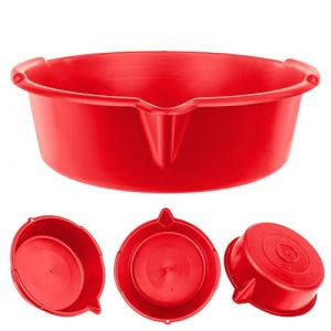 KADAX Bac de r&eacute;cup&eacute;ration d'huile avec bec verseur de 8 l, bac de vidange d'huile &Oslash; 39 cm, bac multi-usages, en plastique, bac de nettoyage, pour changement d'huile avec poign&eacute;es de transport, rouge (KADAX, neuf)