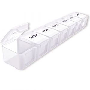 Pilulier de 7 jours - Grand compartiment - Bo&icirc;te &agrave; m&eacute;dicaments - Bo&icirc;te &agrave; m&eacute;dicaments - Bo&icirc;te &agrave; m&eacute;dicaments - Bo&icirc;te de voyage - Pilules - Trieur de comprim&eacute;s (BabyAmabc, neuf)