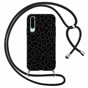 Foonary Coque pour Huawei P30 avec Cordon de Collier, Aesthetic Léopard Motif Étui Housse Réglable Lanyard Corde, Souple Silicone Antichoc Protection Case pour HuaweiP30 6,1", Noir Chaîne (BAROR TRADING, neuf)