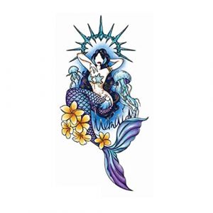 VDLLQYN, Tatouages ​​temporaires, 1 feuille Shanhai Jing sir&egrave;ne tatouage temporaire autocollant grand motif fleur bras taille faux tatouage,Autocollants de tatouage (MXQXIAODIAN, neuf)