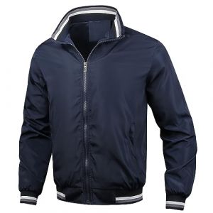 UHouse Bombers Homme Automne Blousons Legere Blouson Mi Saison Veste de Sport Vestes Pour Hommes D&eacute;contract&eacute; Bomber Col Mao Casaul V&ecirc;tements Hiver Running Vetement Bleu marine S (UHouse FR, neuf)