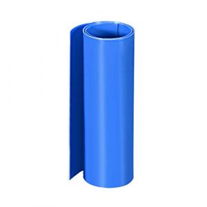 sourcing map PVC Thermor&eacute;tractable Tube 200mm Plat Largeur Enveloppe pour Double Couche 18650 1 M&egrave;tre Bleu (Weisser Berg, neuf)