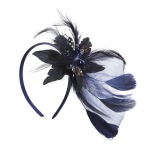Bandeau de Voile Plume Chapeau Fleur en Maille Femme Fille Coiffure De Mariée en Plume Accessoires De Cheveux pour Cocktail, Église, Mariage (YLuckyshop, neuf)
