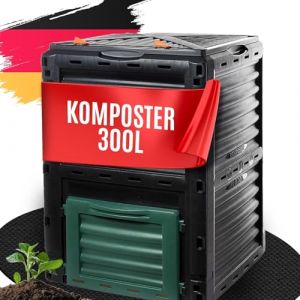 2friends Composteur de jardin de qualité supérieure - 300 l - Plastique solide - Couvercle rabattable - H 83 x l 61 x P 61 cm - Pour déchets de jardin/cuisine - 100 % recyclé - Modèle Marx (2friends GmbH, neuf)