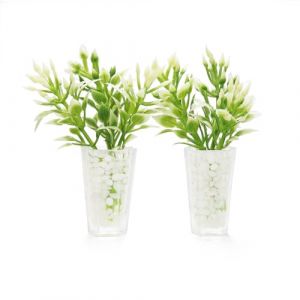 Odoria Miniature 1/12 Plantes en Pot 2Pcs Accessoire Maison de Poup&eacute;e, Blanc (Cardinas, neuf)
