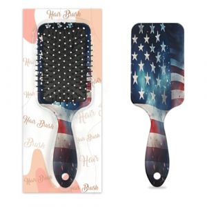 Brosse &agrave; cheveux vintage drapeau am&eacute;ricain 4 juillet Brosse &agrave; cheveux humide et s&egrave;che avec coussin d'air Brosse &agrave; cheveux d&eacute;m&ecirc;lante en plastique pour enfants adultes Cadeau de rentr&eacute;e scolaire femme (Lucky Betty, neuf)