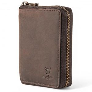 MATADOR Portefeuille Homme Fermeture Eclair Cuir #Edinburgh avec Noble Bo&icirc;te Cadeau, Portefeuille Cuir Homme de Luxe avec RFID, Porte Carte avec de Nombreux Compartiments &agrave; Cartes, Marron Fonc&eacute; (MATADOR LEDER "The German Brand", neuf)