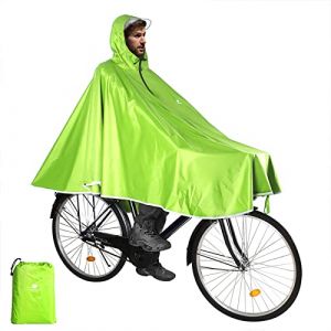 ANYOO Imperméable à l'eau Cyclisme Capes Portable Léger Pluie Poncho Vélo Vélo Compact Réutilisable Unisexe pour Randonnée Camping en Plein Air-Jaune Verdâtre (Bicacool, neuf)
