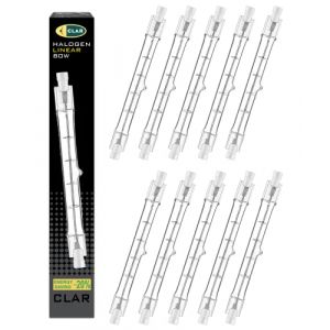 CLAR - Ampoule Halog&egrave;ne R7S 118mm, Lampadaire Halog&egrave;ne, Lampe 80W (Pack de 10) (CLAR ILUMINACI&Oacute;N, neuf)