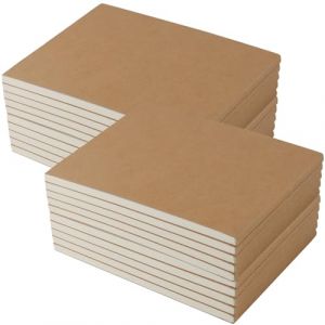 MOUYAT Lot de 20 carnets à rabat A6, 60 feuilles et 120 pages avec couverture en kraft vierge, petit carnet de croquis de poche pour dessin, croquis, prise de notes, journal, 14 x 10,2 cm (MOUYAT-EU, neuf)