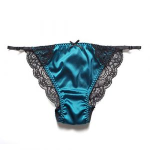 SilRiver Sous-v&ecirc;tements sexy en dentelle et satin de soie pour femmes - Culotte - Slip bikini - Tanga - Hipster, L-XL (SilRiver EU, neuf)