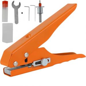 Uadme Poinçon de Bande de Chant, Perforateur à un Trou, Pince à Poinçonner, Outil de Bande de Chant Portatif Robuste, Ouverture Oblique Plate de 10 mm pour Cartes en PVC (OKBY, neuf)