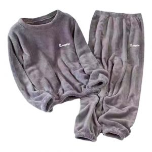 Pyjama Pilou Pilou Femme, Pyjama Femme Hiver Chaud Polaire Chaud Hiver Ensemble De Pyjamas Manche Longue Ultra &eacute;Paississant Deux Pi&egrave;Ces Ensemble De Nuit En Flanelle Loungewear Tenue D'Int&eacute;Rieur (GUnakd, neuf)