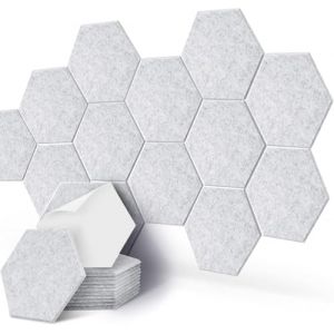 cobenga Lot de 24 panneaux absorbants acoustiques autocollants haute densit&eacute;, 30,5 x 25,4 x 1 cm, panneaux insonorisants hexagonaux pour studio d'enregistrement, maison et bureau (YICHENG-DIRECT, neuf)