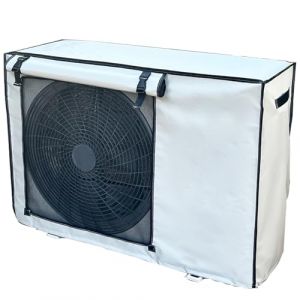 YANGLLYJ Housse Climatiseur Ext&eacute;rieur, Cache Bloc Clim Exterieur avec Boucle Fixe Tissu Oxford R&eacute;sistante au Soleil et &agrave; L'humidit&eacute;(85x58x35cm/33x23x14in) (YANGLLYJ, neuf)