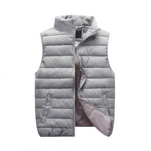 Gilet Matelass&eacute; sans Manche Homme Doudoune Veste sans Manches Homme Gilet Matelass&eacute; sans Manche Homme Hiver Gilets Rembourr&eacute; sans Manche Homme Grande Taille Blouson Manteaux sans Manche Homme Gris XXL (Pengniao, neuf)