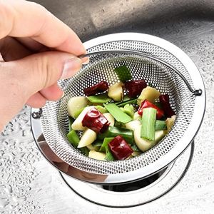 Lot de 2 Filtre Evier Cuisine - Bouchon Evier Cuisine Passoires d'évier de Cuisine en Acier Inoxydable - Passoire pour évier - Protection Contre Le colmatage - Évier avec Poignée, 11 x 7,8 x 2 cm (Hiyang' store, neuf)