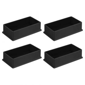 QUARKZMAN 4Pcs Embouts de Pieds de Chaise Carrés en PVC, 100mm x 50mm OD, Noirs, Protections de Sol pour Pieds de Meubles de Table, Capuchons de Pieds de Chaise (QUARKZMAN, neuf)