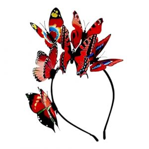 Serre Tete Papillon, Serre Tete Deguisement Papillon Femme, Serre Tete Enfant Fille, Bandeau Papillon 3d, Serre Tete Papillon Femme, Accessoire De Tête Papillon Pour Fête, Pour Carnaval (Red) (sSaangiAO, neuf)