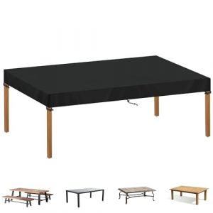 SIMPHAUS Housse Table Jardin Exterieur Housse Protection Table Exterieur Housse pour Salon de Jardin Impermeable Bache de Protection Table de Jardin Bache Salon de Jardin 420D Tissu Oxford 240x100x15 (GRACEEU, neuf)