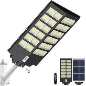 Lenlun Projecteur solaire pour ext&eacute;rieur, avec d&eacute;tecteur de mouvement, 1200 W, 120 000 lm, &eacute;tanche IP65, lampes solaires LED, cr&eacute;pusculaire &agrave; l'aube pour terrasse, parking, jardin (Lenlun, neuf)