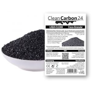 Granulés de Charbon Actif 0,6 à 2,36 mm, en Coquille de Noix de Coco pour Le Traitement de l'eau 5 litres Liqui-Clean (CleanCarbon24 Powered by Clean Process GmbH, neuf)
