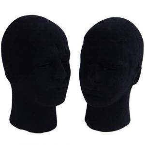CAIONPLE PolystyrèNe Mousse Noire ModèLe Mannequin TêTe Mannequin Stand Affichage Chapeau, 2 X NOIR (baijiahengtrading Ltd, neuf)