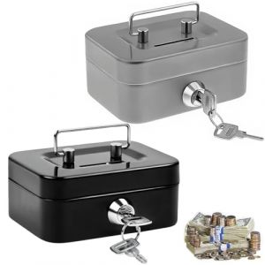 TTYSHIP&reg; 2 Pcs Petite Caisse &agrave; Monnaie, 11,5 x 8,5 x 5,8cm Petite Caisse &agrave; Monnaie Verrouillable avec Fente et 2 Cl&eacute;s pour Pi&egrave;ces de Monnaie et Billets (TTYSHIP, neuf)