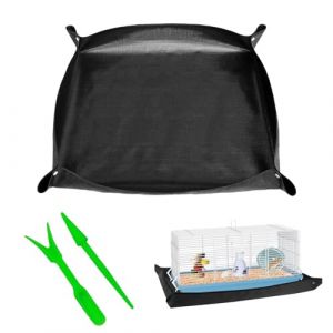 Tapis d'urine pour Hamster,Tapis de Parc imperm&eacute;able pour Animaux de Compagnie,Hamster Tapis de Lits,Hamster, R&eacute;utilisable, pour Lapins, furets, Autres Petits Animaux,Noir (Vinne Lean, neuf)
