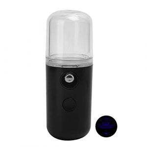 Face Mini Pulvérisateur pour le Visage, Mini Flacon Pulvérisateur Nano Pulvérisateur Portatif pour le Visage, Rechargeable, Hydratant, Humidificateur pour le Visage (BLACK) (Guariwen, neuf)