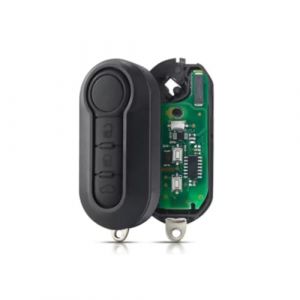 INOKEY Cl&eacute; Fiat 500 Doblo Punto Qubo Abarth Cl&eacute; Citro&euml;n Nemo Cl&eacute; Ford Ka Cl&eacute; Lancia Ypsilon Cl&eacute; Opel Combo Cl&eacute; Peugeot Bipper (2006-2020) - Aftermarket Vierge - 3 Boutons - Circuit Pile Lame Inclus (INOKEY, neuf)