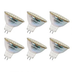 GLMING MR16 GU5.3 48-2835SMD Ampoule LED 3W Remplacer 30W 35W Ampoule Halog&egrave;ne G5.3 Bi-pin Base Lampe Spot AC12V DC12-24V Blanc Froid Lot de 6 (FRGRV, neuf)