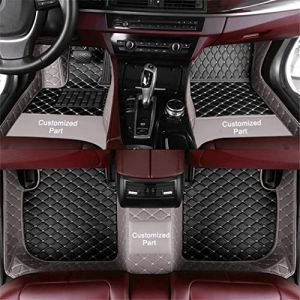Tapis de Sol pour Audi A1 A3 A4 A5 A6 A7 A8 A8L Q2 Q3 Q5 Q7 SQ5 S3 S4 RS4 en Cuir synth&eacute;tique - pour Toutes Saisons - Imperm&eacute;able et antid&eacute;rapant - Gris et Noir (Blackwheel, neuf)