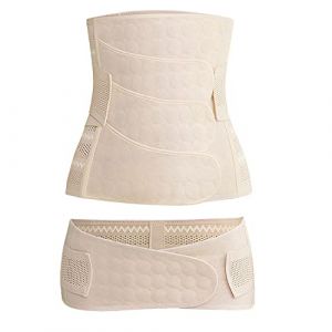 WANYIG Ceinture Ventrale Post-partum 3 en 1 Respirable R&eacute;cup&eacute;ration Ajustable Gaine Post Accouchement Belly Bandit Femmes Ceinture Post Partum pour C&eacute;sarienne/Accouchement normal (Beige, M) (WANYI MAOYI--EU, neuf)
