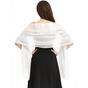 heekpek Chale Femme Mariage &Eacute;charpe Ch&acirc;le &Eacute;tole Mariage Wrap Foulard pour Soir&eacute;e C&eacute;r&eacute;monies F&ecirc;tes Mariage Demoiselles D'honneur, Blanc, Taille unique (HKPK, neuf)