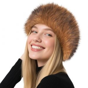 Pinkgarden Bandeau d'hiver en fausse fourrure pour femme avec doublure en polaire douce élastique, chapeau élégant en fausse fourrure pour temps froid (Pinksheep Garden, neuf)