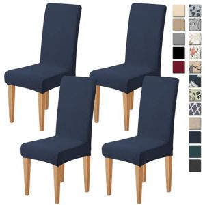 Dioxide Housse de Chaise Extensible 4 Pi&egrave;ces, Housse de Salle &agrave; Manger Amovible Lavables Couverture de Chaise Rev&ecirc;tement de Chaise pour Salle &agrave; Manger,H&ocirc;tel,D&eacute;cor,Mariage(Navy Blue, 4PCS) (SANICULA S.R.L., neuf)