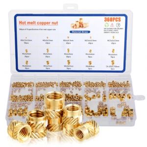 Ecrous à Insert Fileté pour Impression 3D – 360 Pièces Inserts Métalliques en Laiton M2.5/M3/M4/M5/M6 – Pour Électronique, Automobile, Construction d'Appareils (yujupiterKlub, neuf)