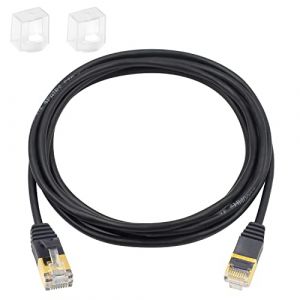 Duttek C&acirc;ble Ethernet Cat8 , 40Gbps 2000Mhz, Rallonge RJ45 M&acirc;le &agrave; M&acirc;le avec Connecteurs RJ45 plaqu&eacute;s Or pour Ordinateur Portable, Switch, Bureau, 2M (duttek, neuf)