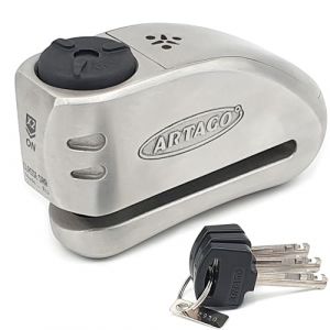 ARTAGO 32 Antivol Moto Haut de Gamme, Meilleur Bloque Disque Avec/Sans Alarme Don't Touch 120dB +LED, Homologué SRA & Sold Secure Gold, Blindage Anti-Perçage 5mm, Exclusif Triple Verrouillage 15.5mm (MOTORAX, neuf)
